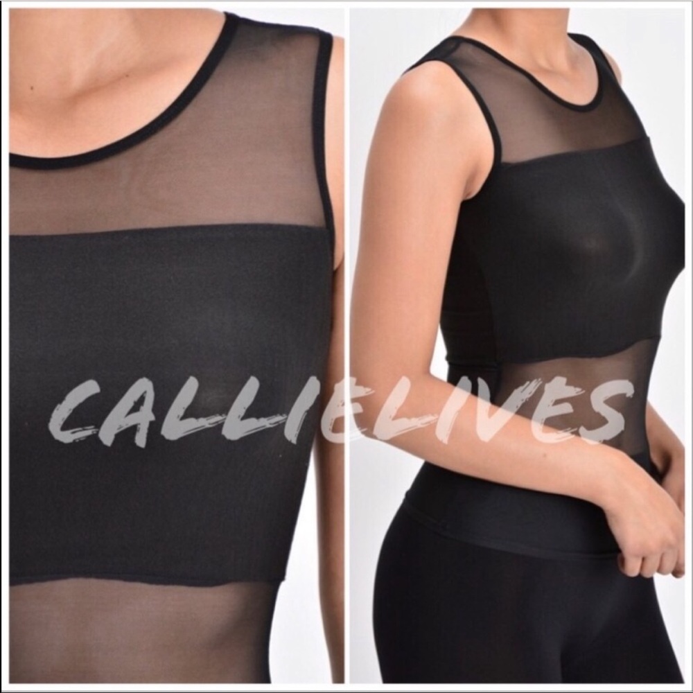 Xena Meshing Around Black Tank Top Sheer - Picture 5 of 7